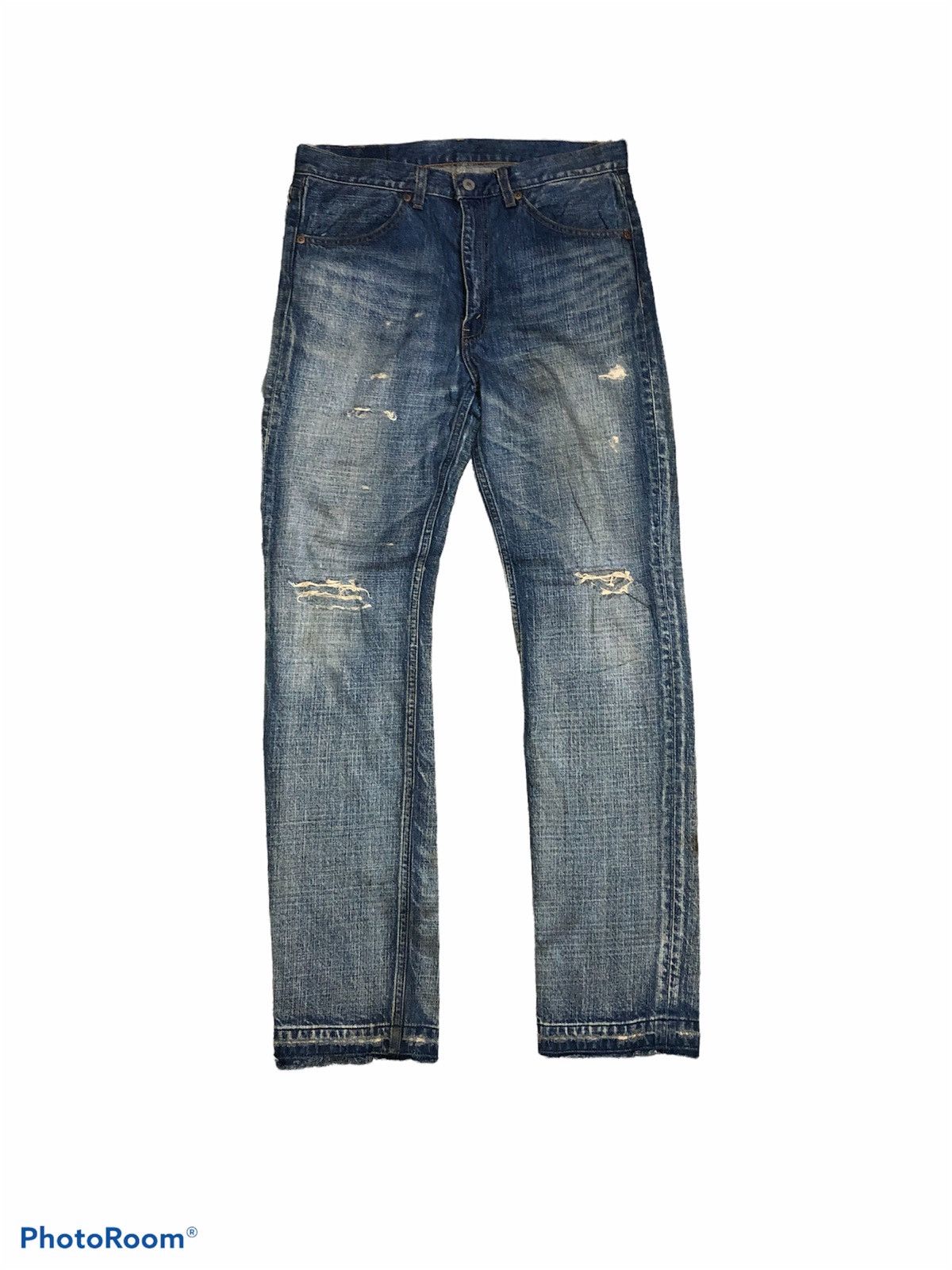 Levi's LEVIS 519 WASHED BLUE DISTRESSED DEMIM Size US 33 - 1 Thumbnail