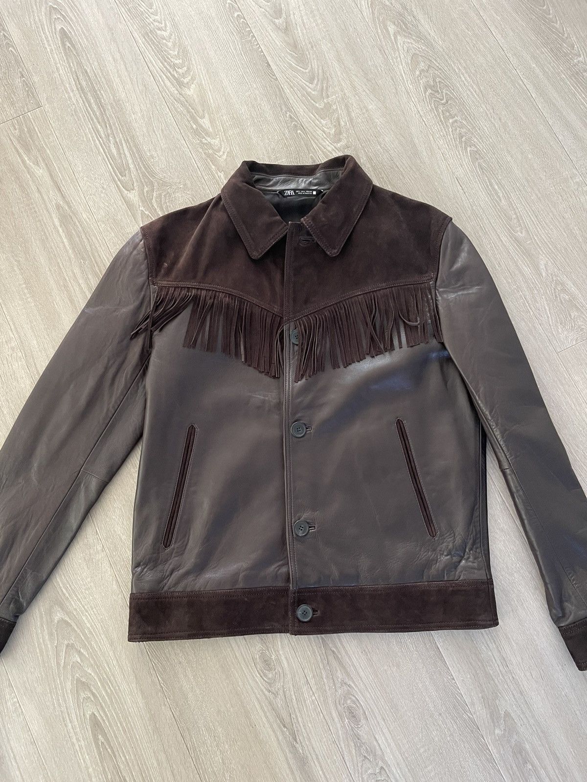 Zara Zara suede leather jacket Size US L / EU 52-54 / 3 - 1 Thumbnail