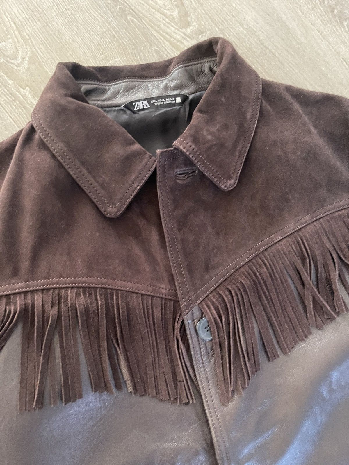 Zara Zara suede leather jacket Size US L / EU 52-54 / 3 - 3 Thumbnail