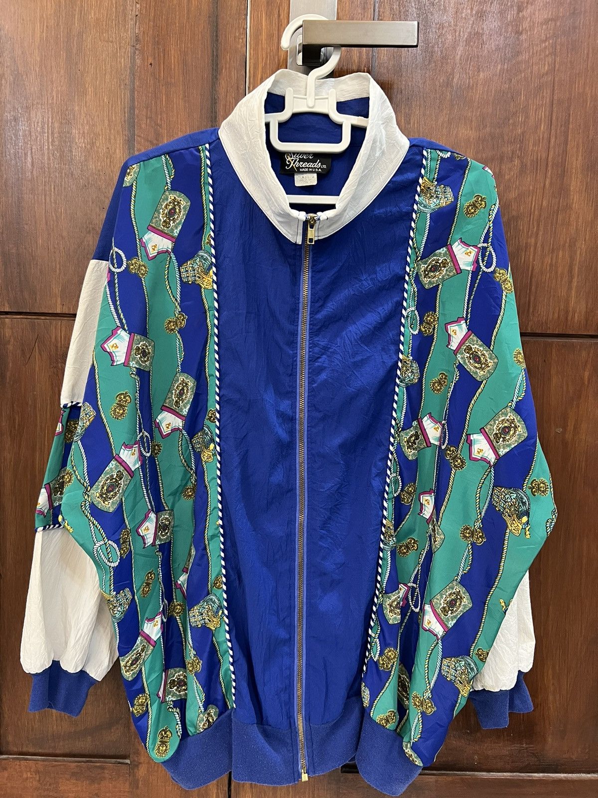 Vintage Vintage Silver Threads Inspired Hermes Design Bombers Jacket Size US M / EU 48-50 / 2 - 1 Thumbnail