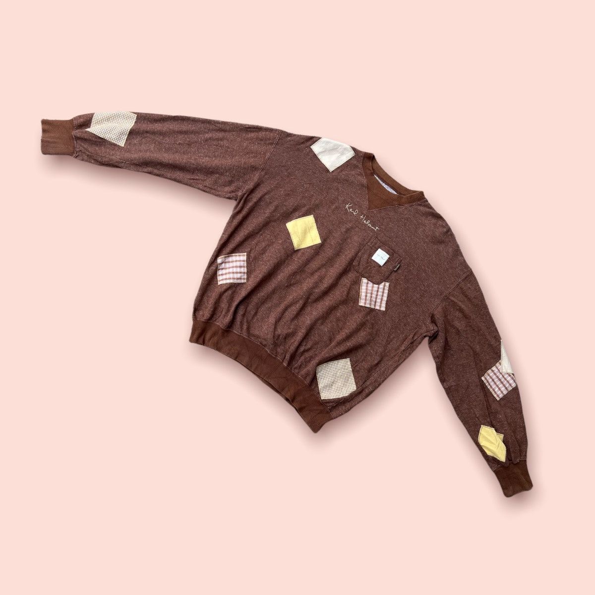 Designer × Karl Helmut × Vintage VINTAGE KARL HELMUT PATCHWORK CREWNECK SWEATSHIRT Size L / US 10 / IT 46 - 5 Thumbnail