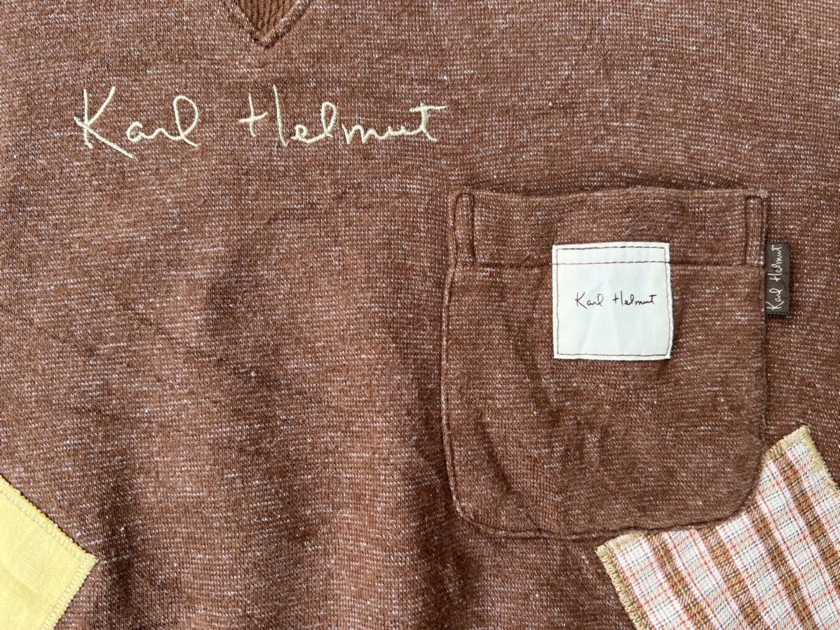 Designer × Karl Helmut × Vintage VINTAGE KARL HELMUT PATCHWORK CREWNECK SWEATSHIRT Size L / US 10 / IT 46 - 12 Thumbnail