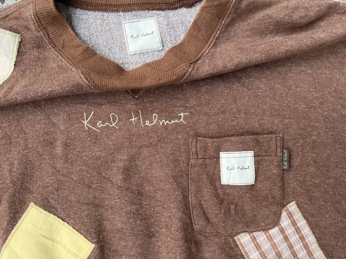 Designer × Karl Helmut × Vintage VINTAGE KARL HELMUT PATCHWORK CREWNECK SWEATSHIRT Size L / US 10 / IT 46 - 11 Thumbnail