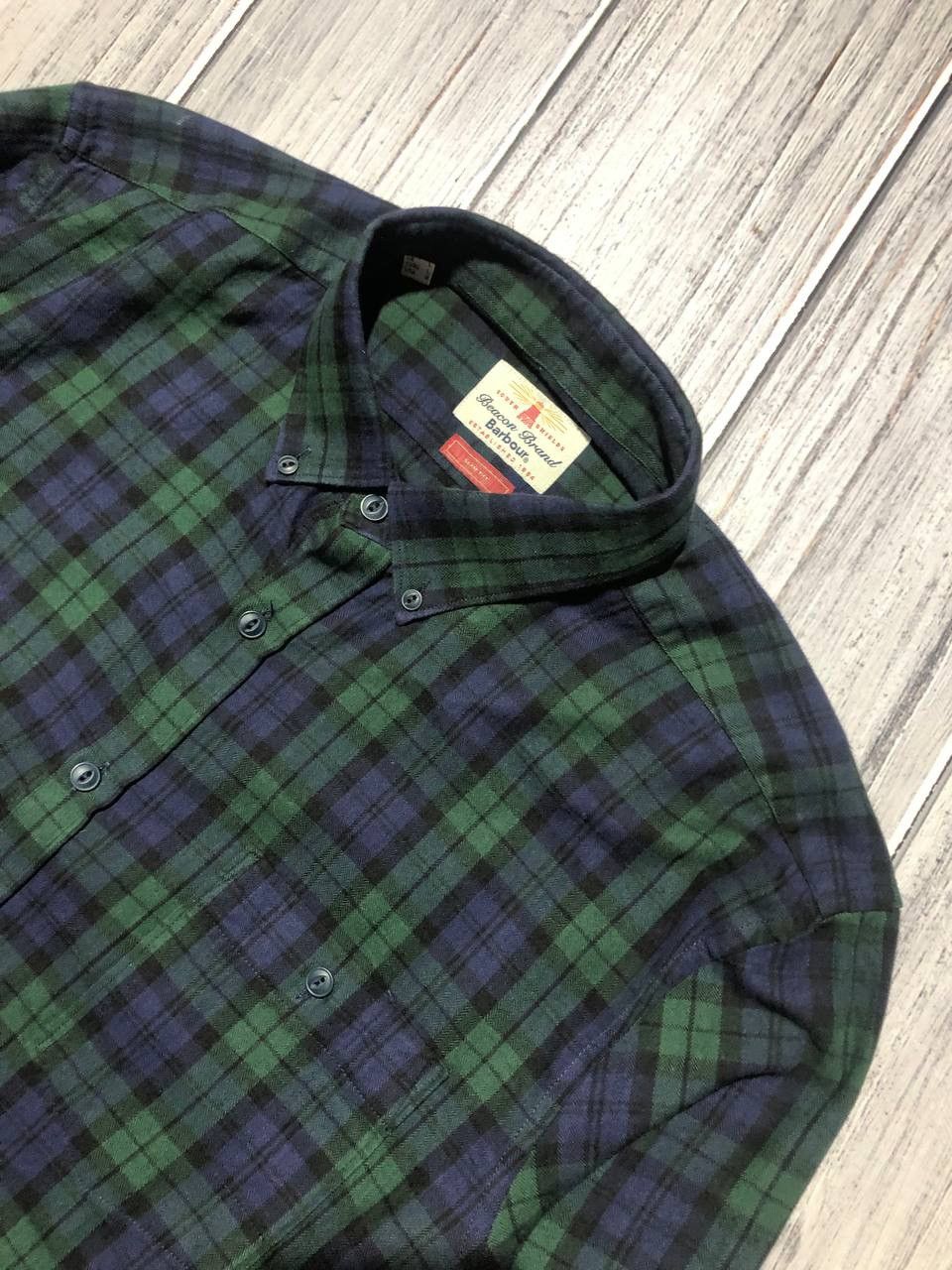Barbour Vintage Barbour Flannel Shirt Buttons Long Sleeve Size US M / EU 48-50 / 2 - 2 Thumbnail