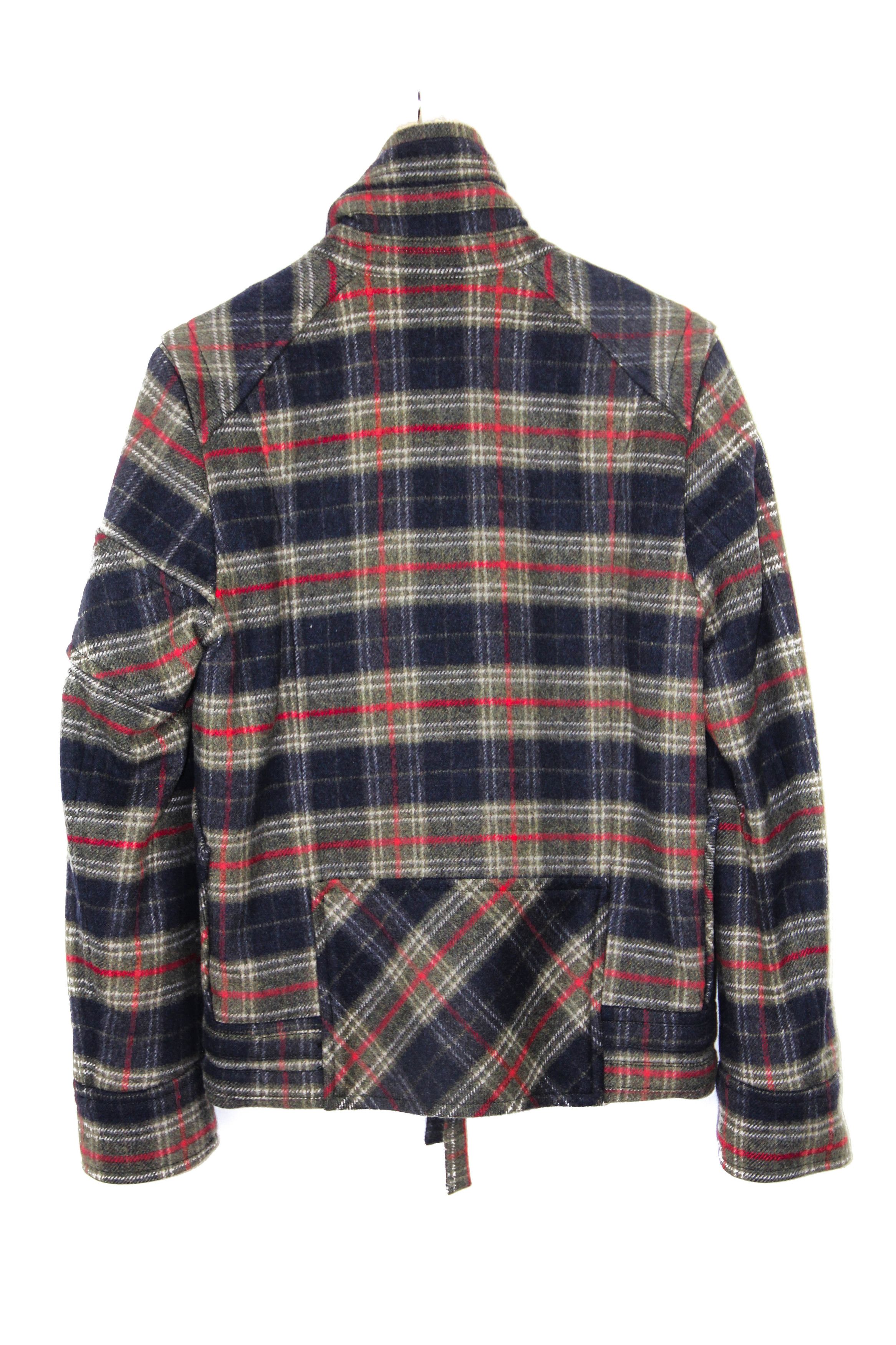 Veronique Branquinho Sherpa Wool Plaid jacket AW04 Twin