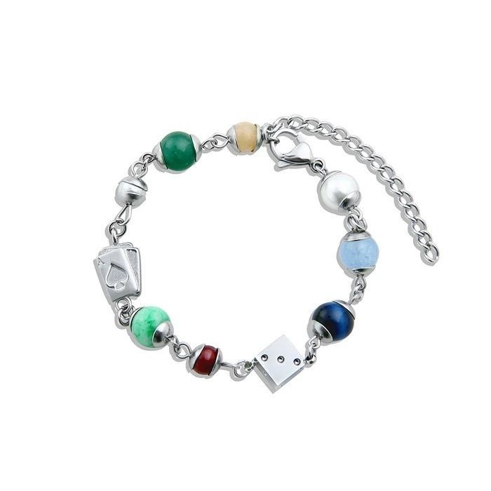 Jewelry × Vintage Fashion Beads Dice Pendant Men's Bracelet Size ONE SIZE - 1 Thumbnail