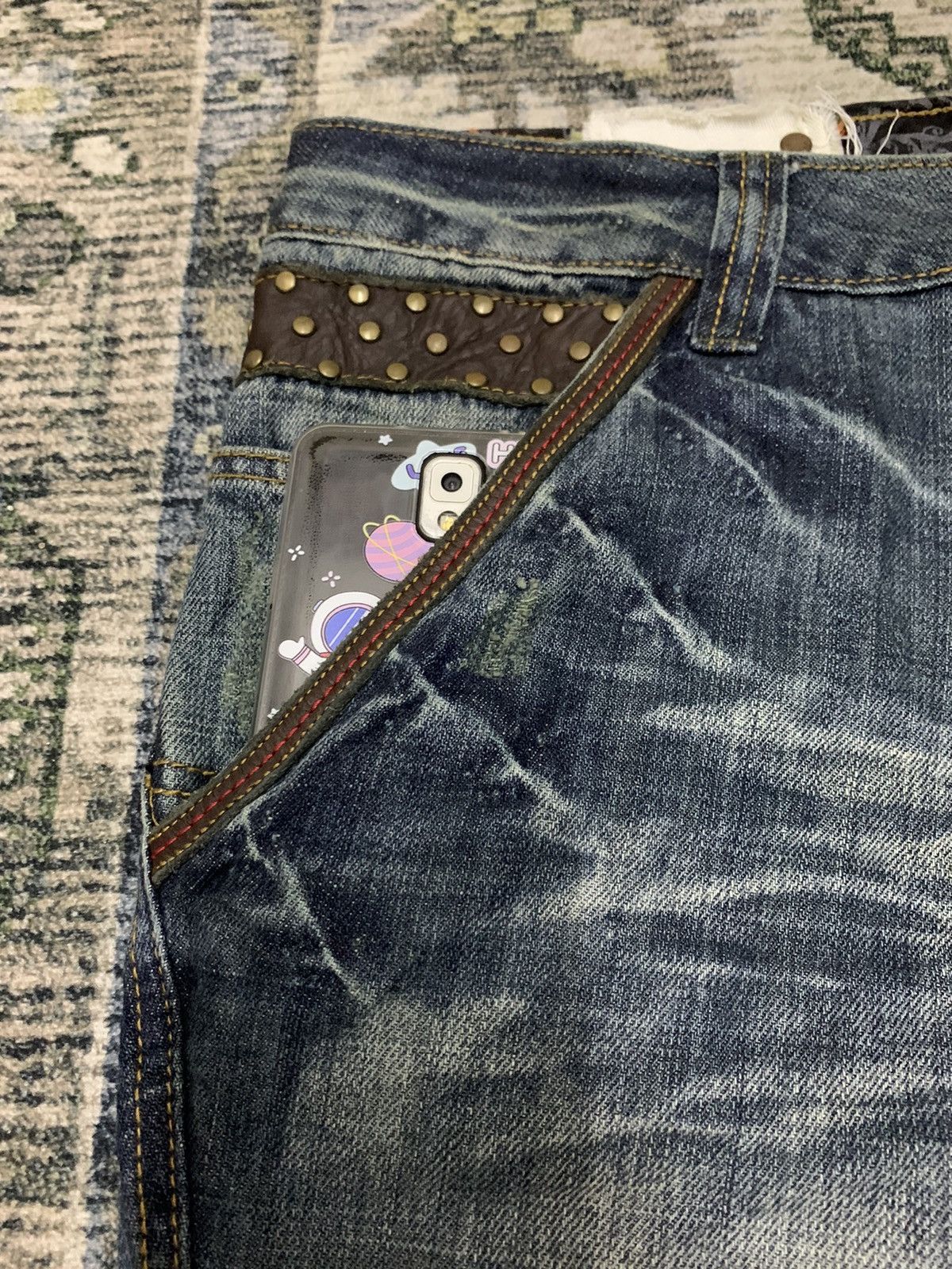 Japanese Brand Kearney House Workwear Carpenter Design Denim Leather Trim Size US 32 / EU 48 - 7 Thumbnail