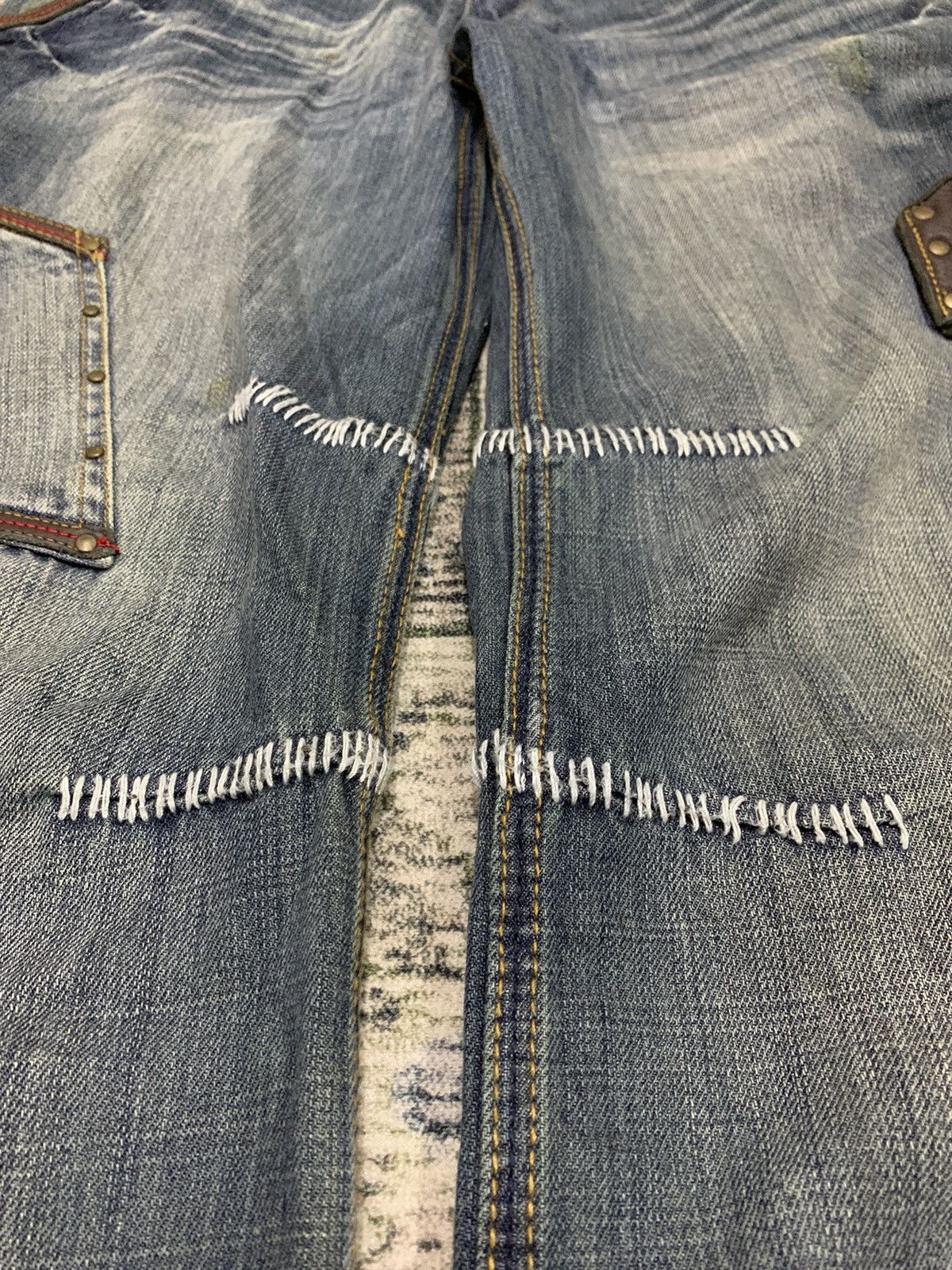 Japanese Brand Kearney House Workwear Carpenter Design Denim Leather Trim Size US 32 / EU 48 - 3 Thumbnail