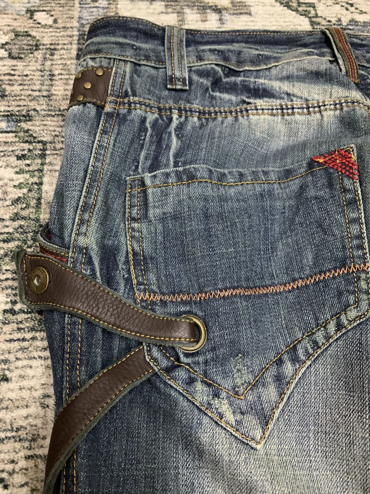 Japanese Brand Kearney House Workwear Carpenter Design Denim Leather Trim Size US 32 / EU 48 - 16 Thumbnail
