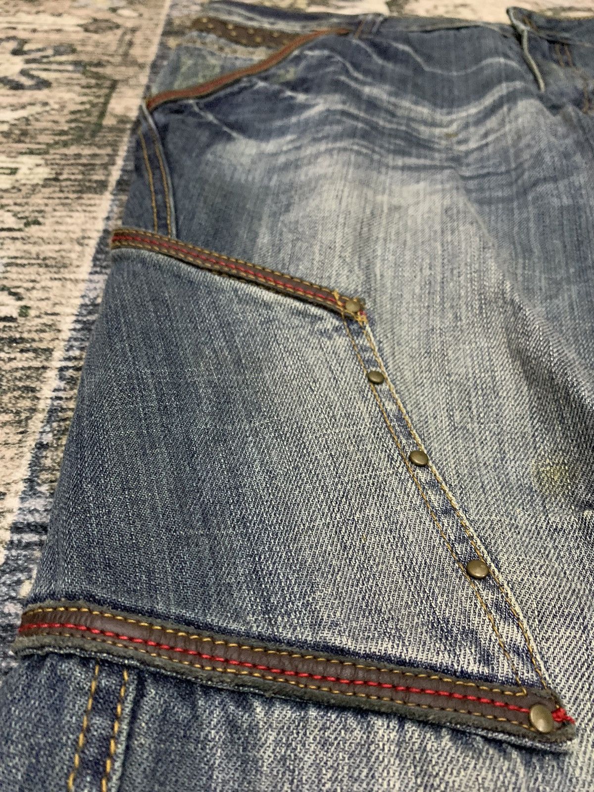 Japanese Brand Kearney House Workwear Carpenter Design Denim Leather Trim Size US 32 / EU 48 - 5 Thumbnail