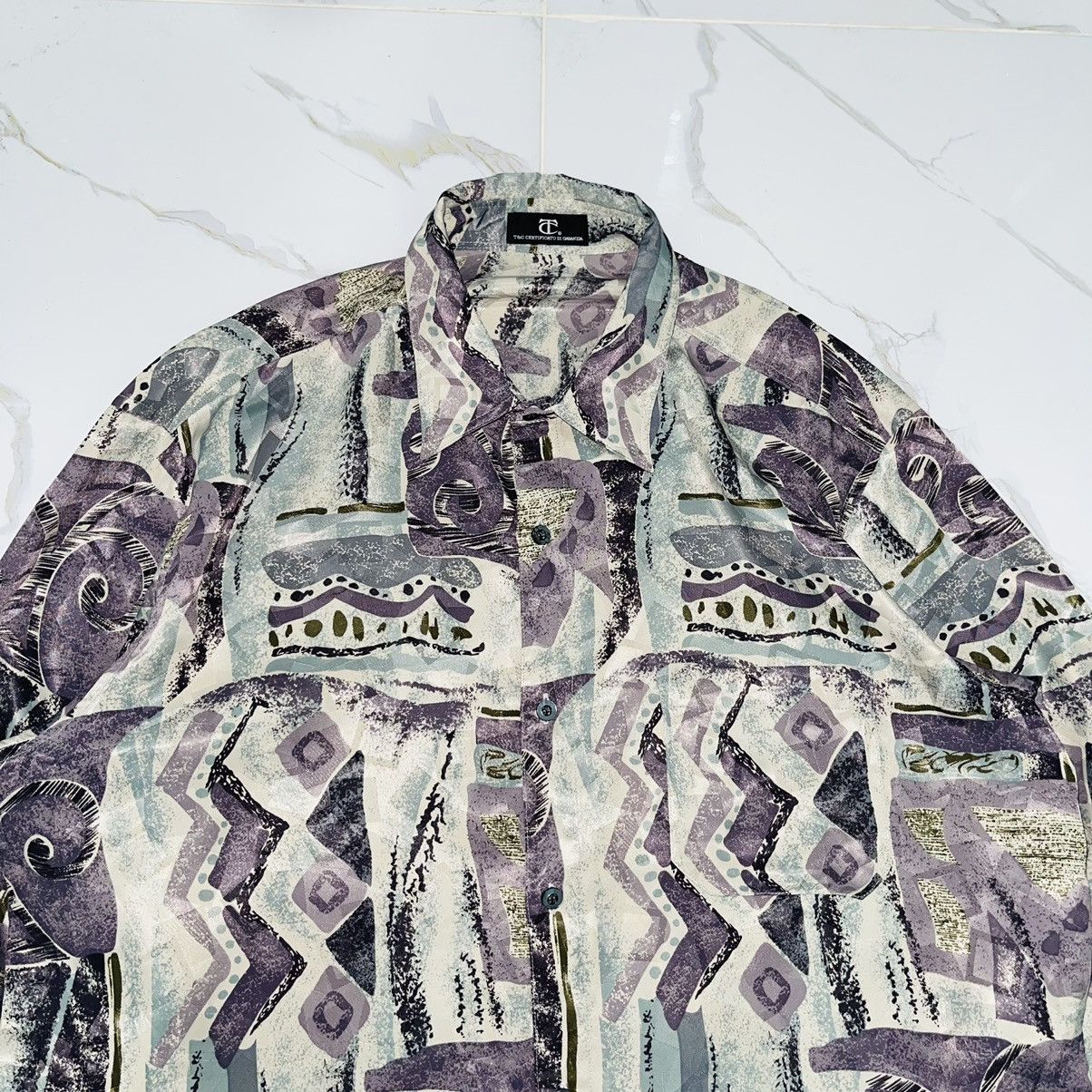 Vintage Vintage 80s Art Mafia Summer Silk Shirt Size US XL / EU 56 / 4 - 2 Thumbnail