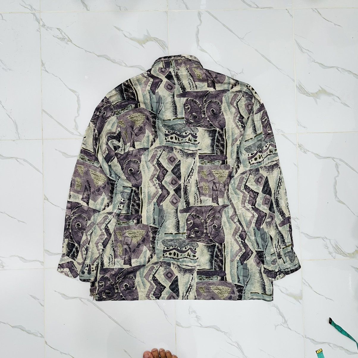 Vintage Vintage 80s Art Mafia Summer Silk Shirt Size US XL / EU 56 / 4 - 4 Thumbnail