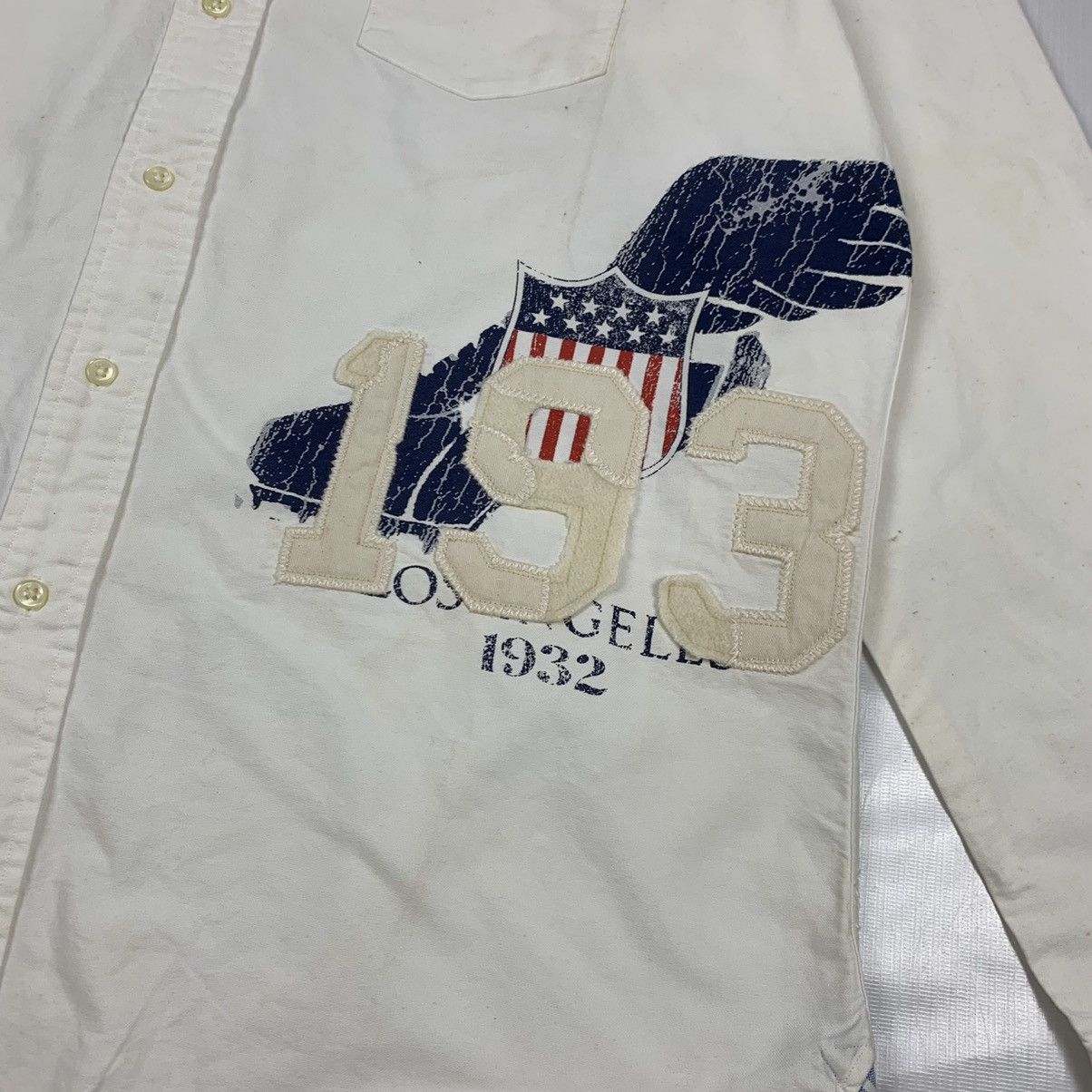 Polo Ralph Lauren × Ralph Lauren × Vintage Vintage Ralph Lauren P Wing Button Up Shirt Size US XL / EU 56 / 4 - 5 Thumbnail