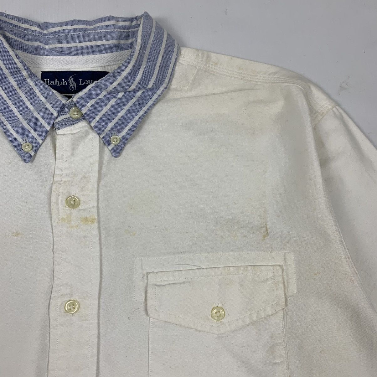 Polo Ralph Lauren × Ralph Lauren × Vintage Vintage Ralph Lauren P Wing Button Up Shirt Size US XL / EU 56 / 4 - 7 Thumbnail