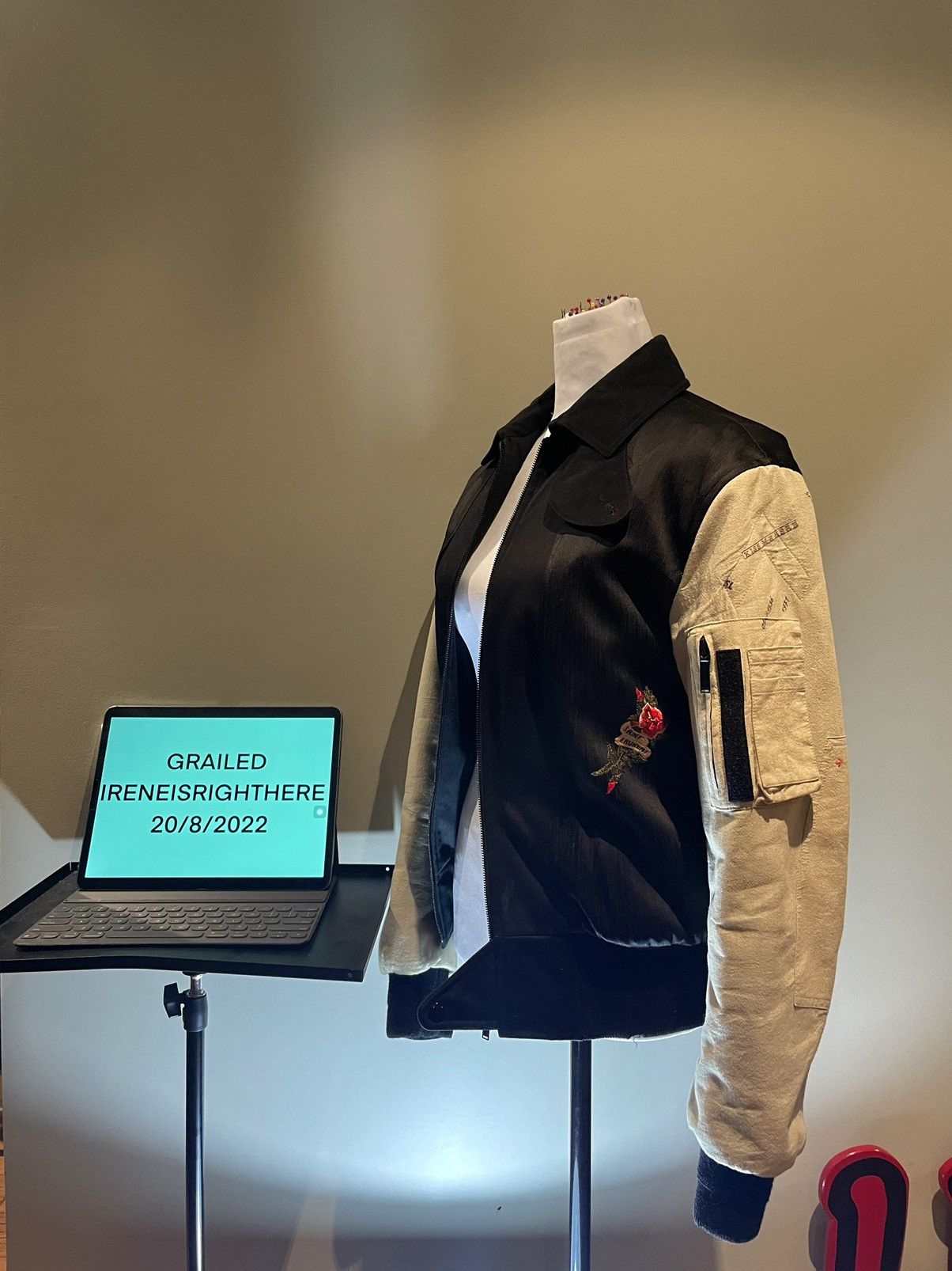 Saint laurent embroidered bomber jacket clearance