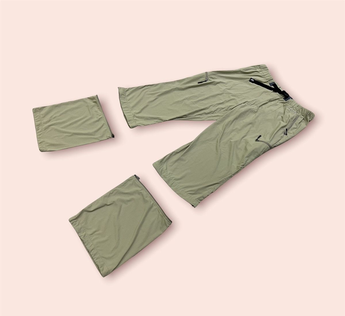 image of Montbell x Outdoor Style Go Out VTG Mont-Bell Convertible Cropped Outdoor Pants in Light Green (Siz