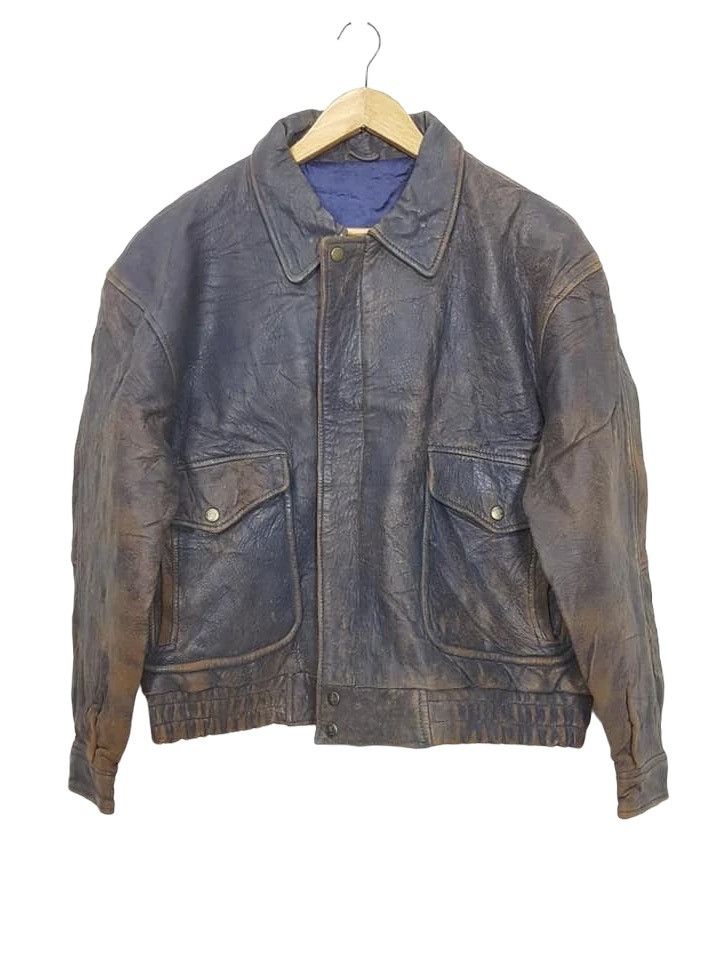 Real Leather Viscose Lined Vintage Jacket