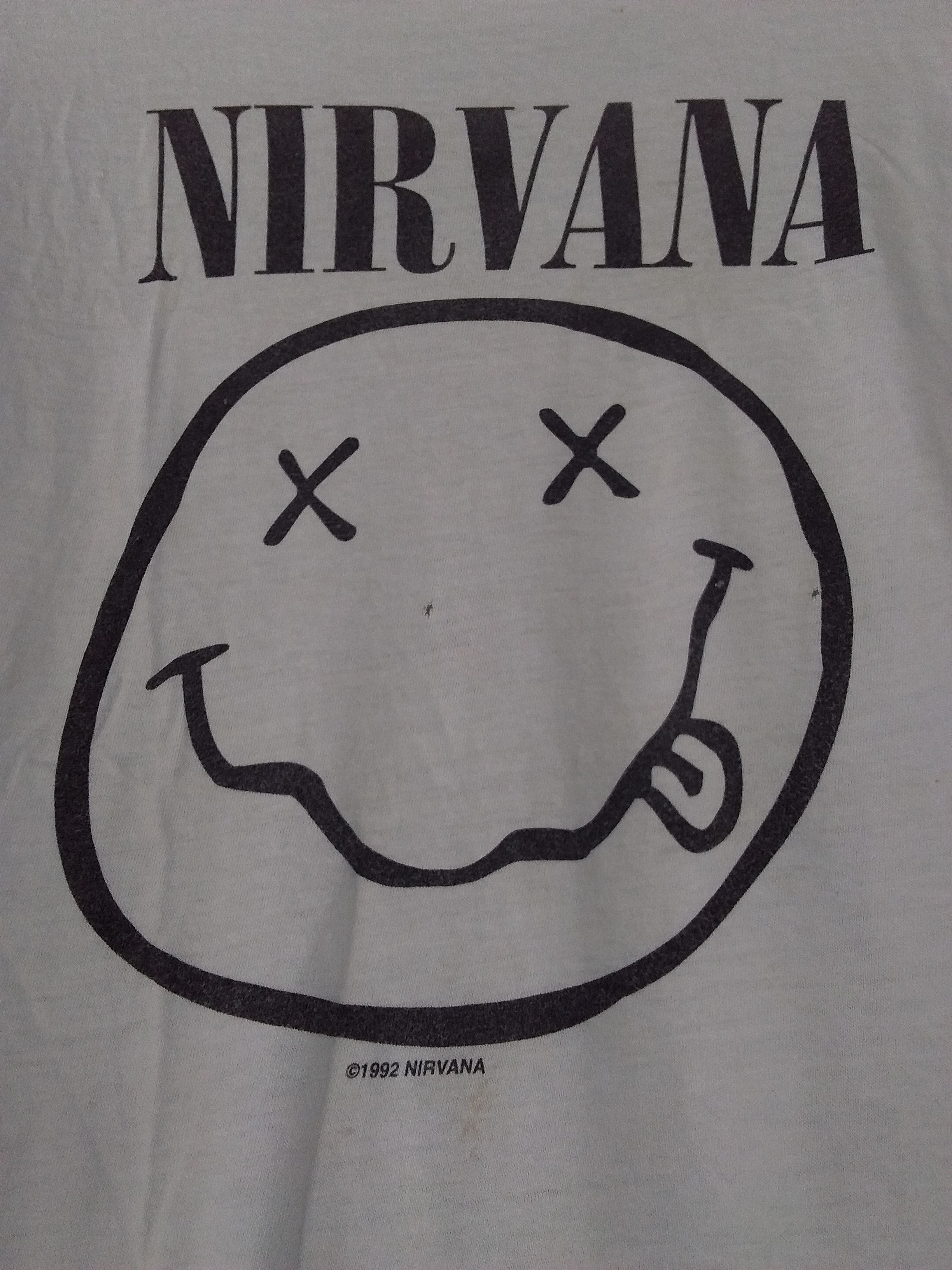 Vintage Nirvana smiley face 1992 white t-shirt