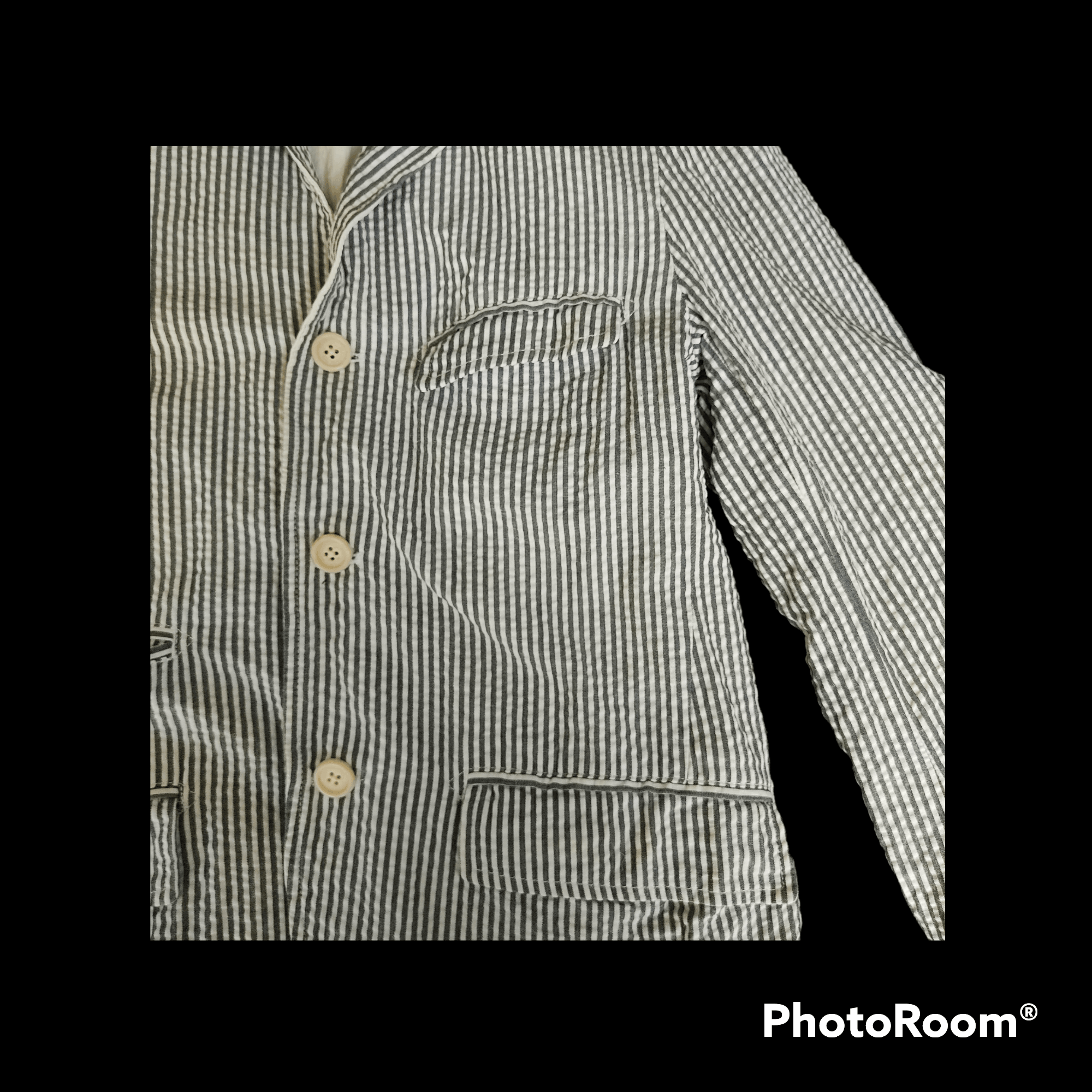 Engineered Garments Engineered Garments White Navy Seersucker Andover Jacket Size US XS / EU 42 / 0 - 8 Thumbnail
