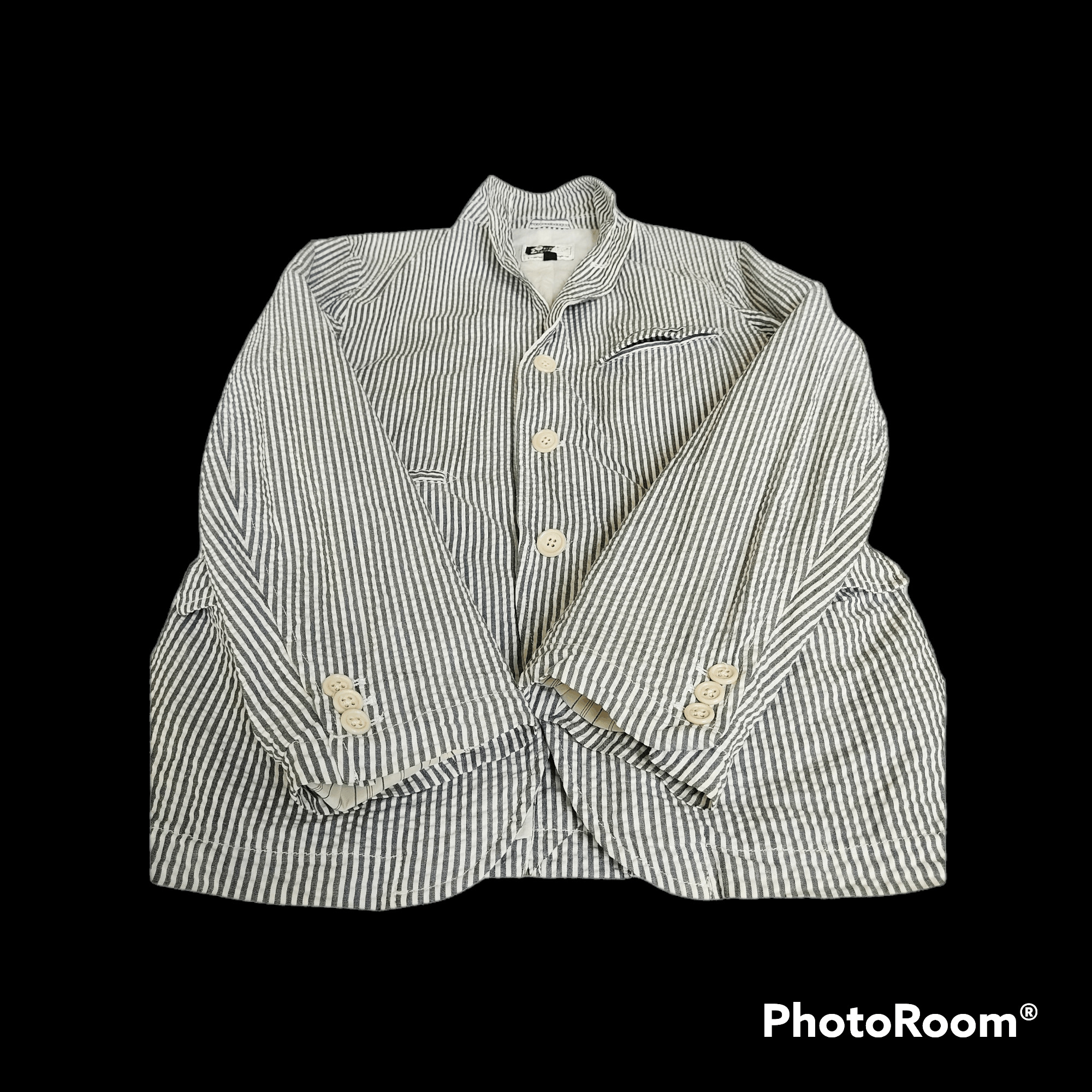 Engineered Garments Engineered Garments White Navy Seersucker Andover Jacket Size US XS / EU 42 / 0 - 4 Thumbnail