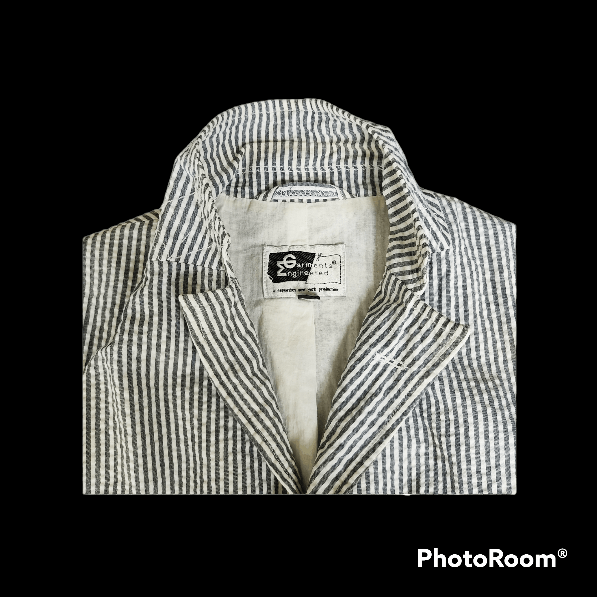 Engineered Garments Engineered Garments White Navy Seersucker Andover Jacket Size US XS / EU 42 / 0 - 7 Thumbnail