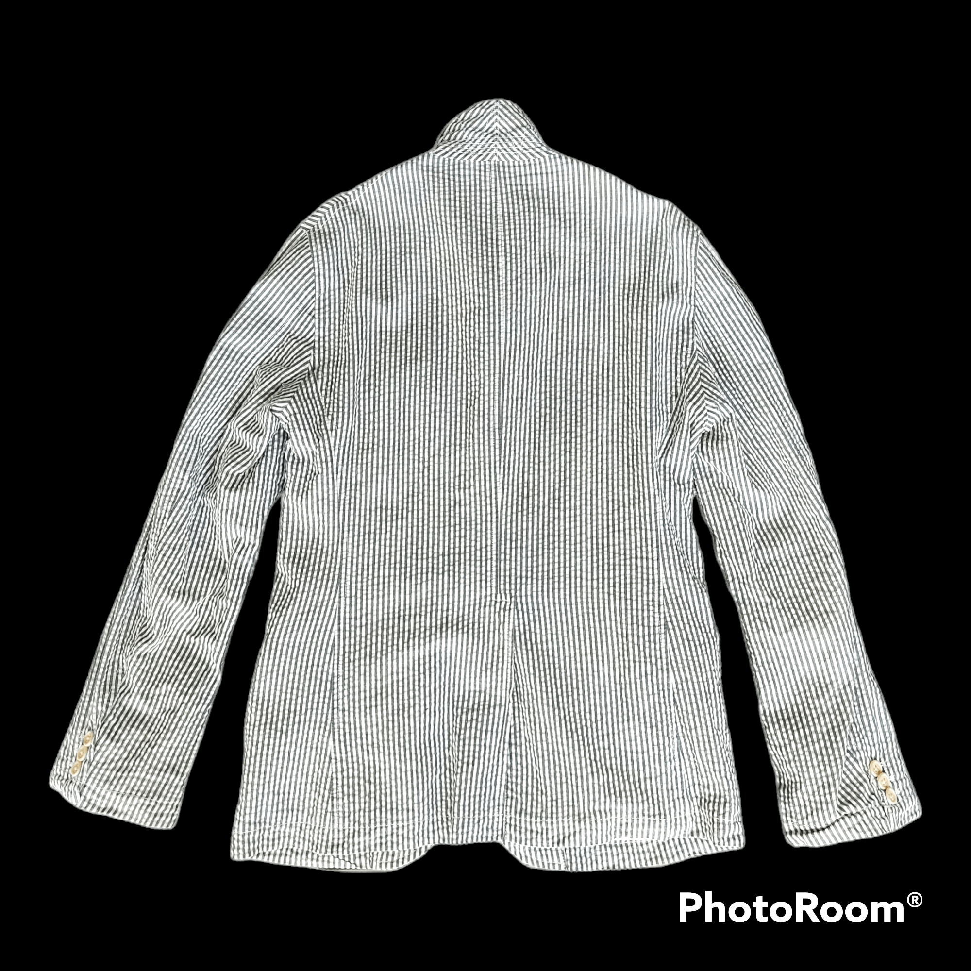 Engineered Garments Engineered Garments White Navy Seersucker Andover Jacket Size US XS / EU 42 / 0 - 5 Thumbnail