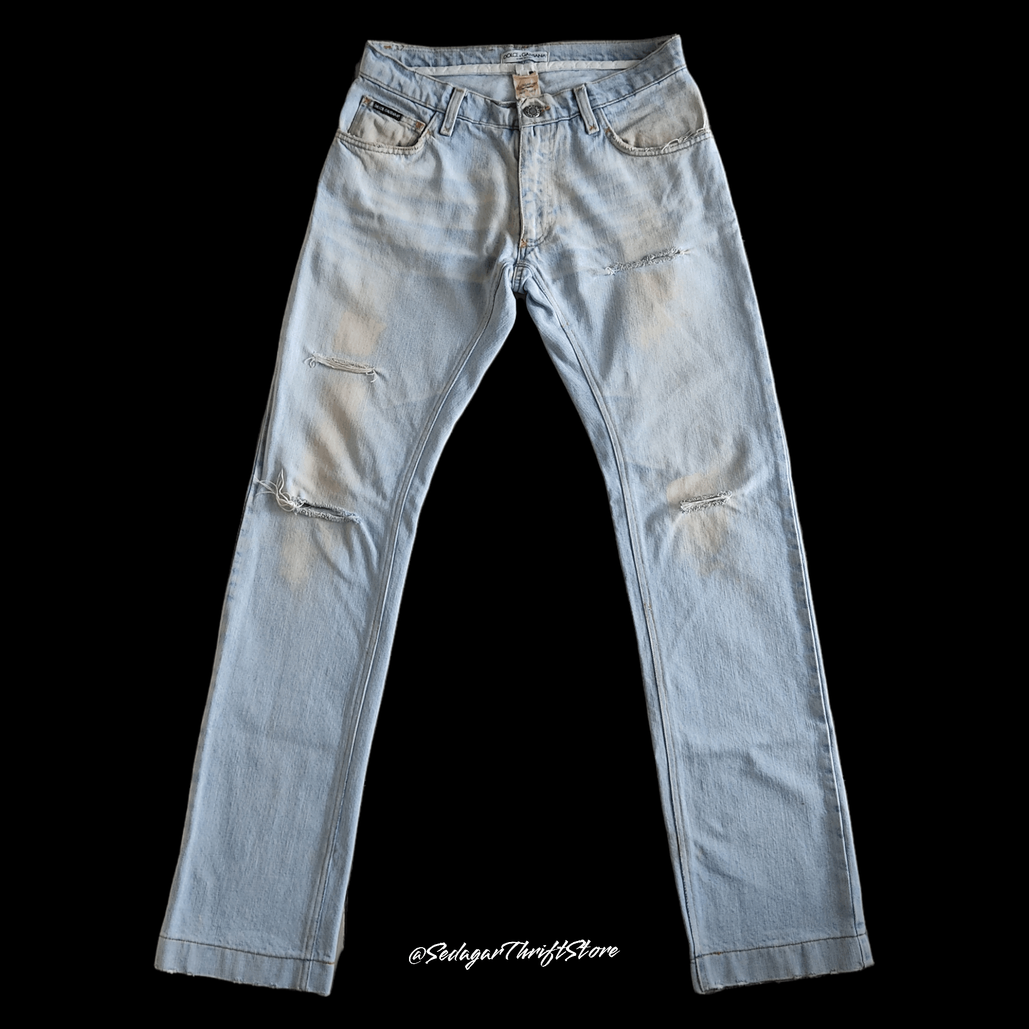 Dolce & Gabbana Dolce & Gabbana Paint Splash Distressed Jeans Size US 30 / EU 46 - 1 Thumbnail