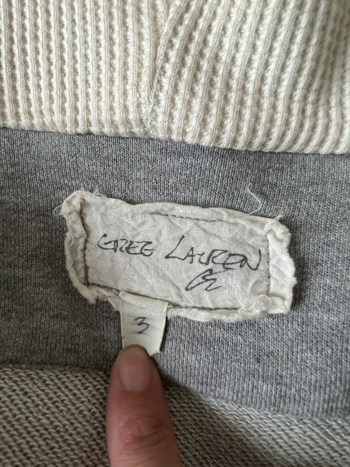 Greg Lauren 50/50 Grey Fleece Vintage Denim High Tech Hood Track Jacket Size US L / EU 52-54 / 3 - 13 Thumbnail