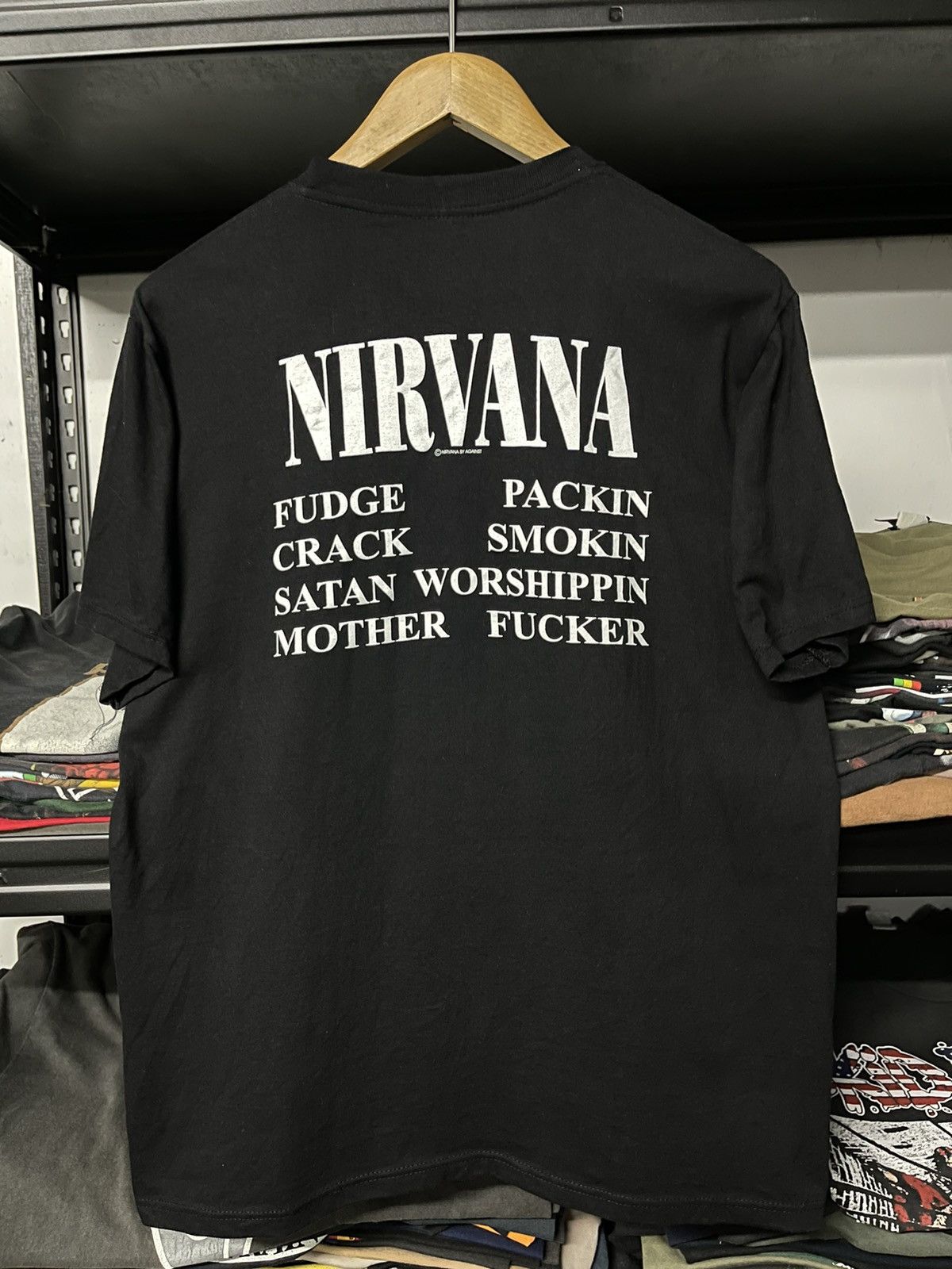 Band Tees × Vintage Vintage Nirvana Indecisive Bootleg By Against Tees Size US L / EU 52-54 / 3 - 5 Thumbnail
