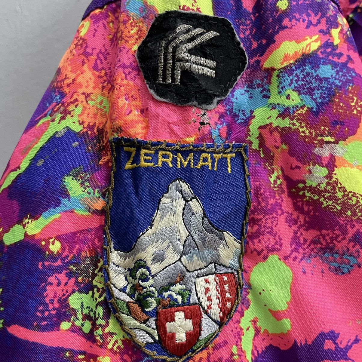 Japanese Brand × Vintage 💥80s FABLICE ZERMATT ABSTRACK MULTICOLOUR JACKET Size M / US 6-8 / IT 42-44 - 8 Thumbnail