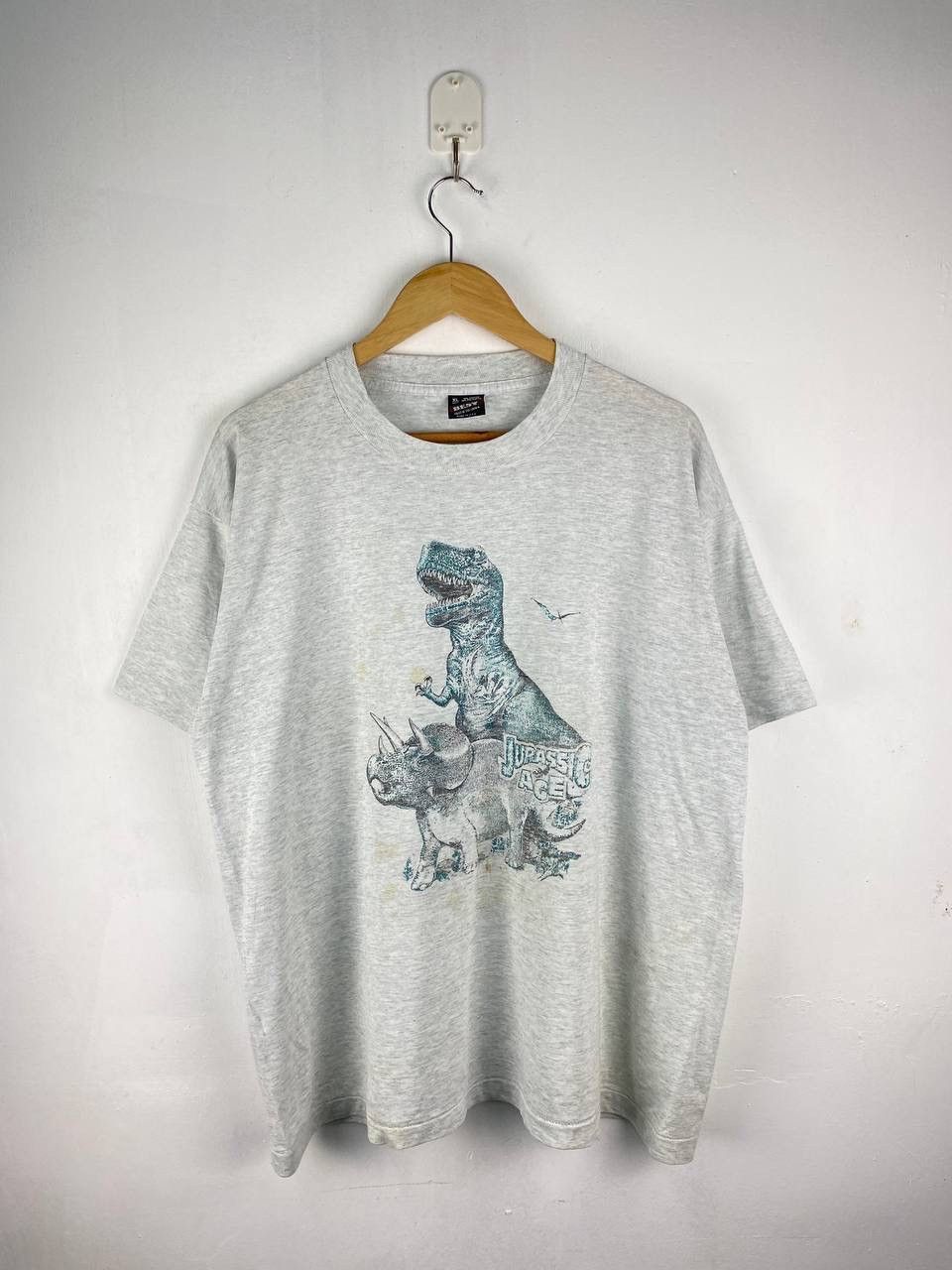 Fruit Of The Loom Vintage 90s Jurassic park tshirt single stitch Size US XL / EU 56 / 4 - 1 Thumbnail