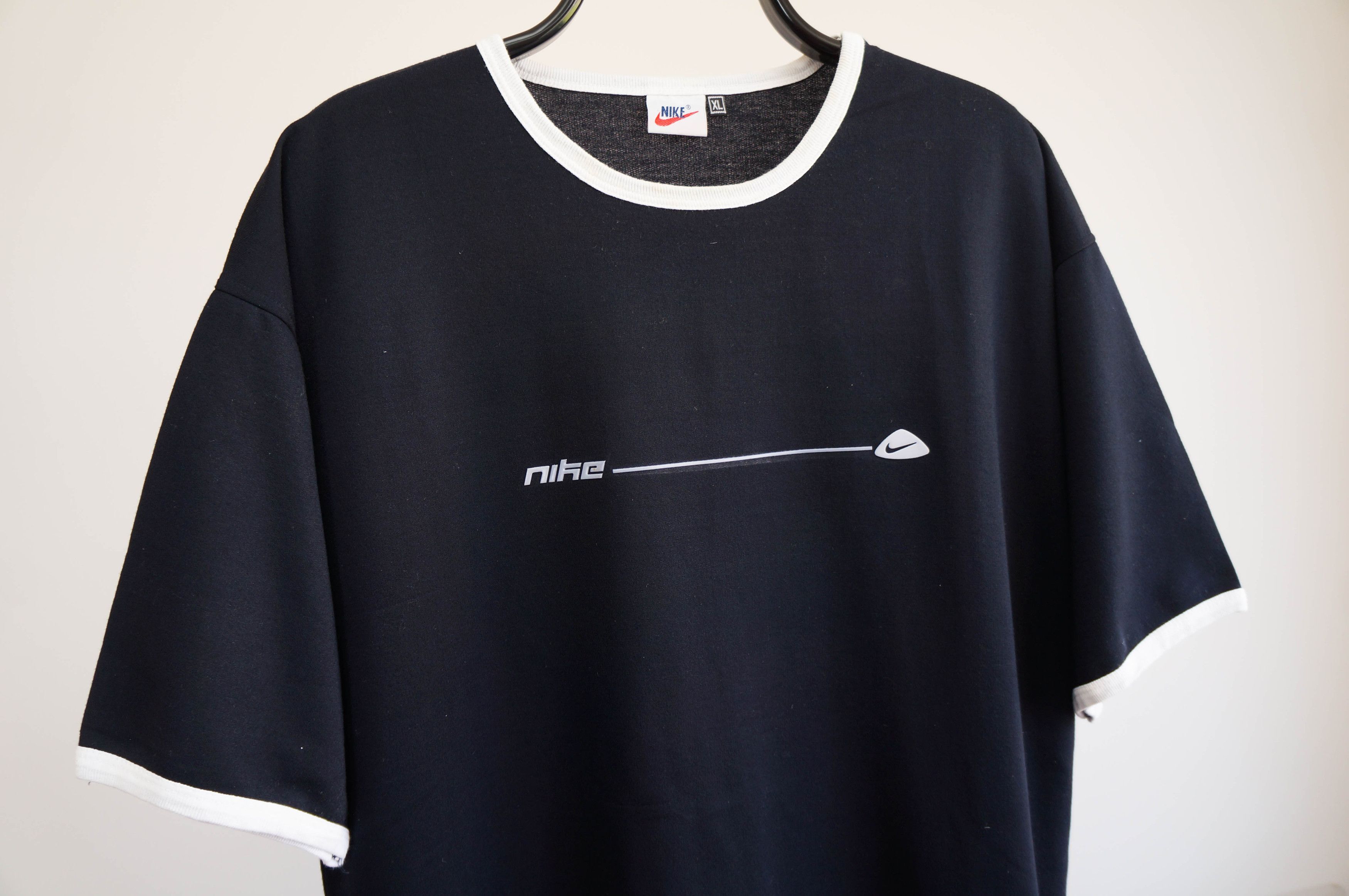 Nike × Vintage Vintage Nike T-Shirt Blue Big Logo 90s Size US XL / EU 56 / 4 - 4 Thumbnail