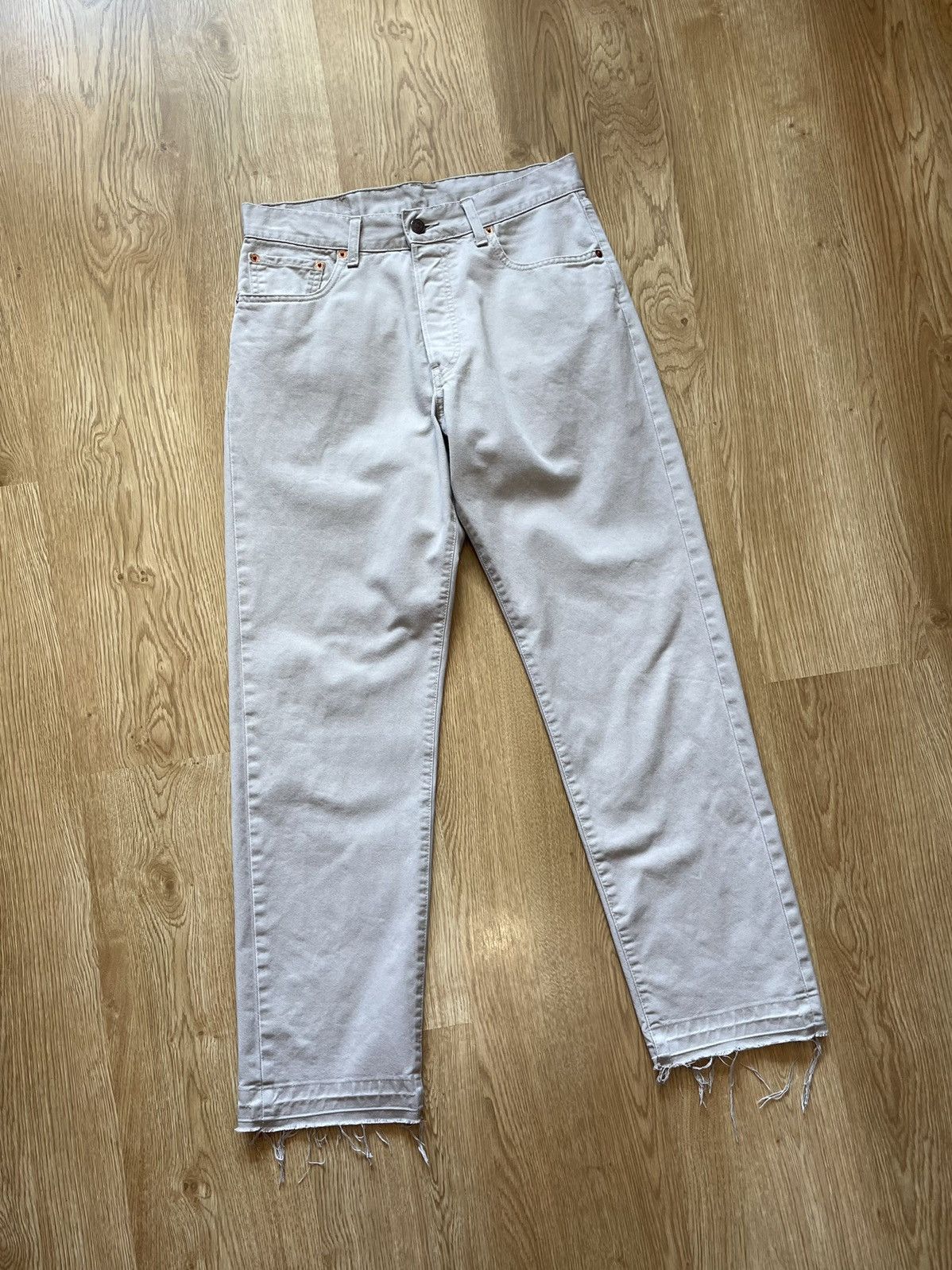 Levi's Vintage 90s Levis 517 Released Hem Beige Denim Jeans Pants Size US 32 / EU 48 - 5 Thumbnail