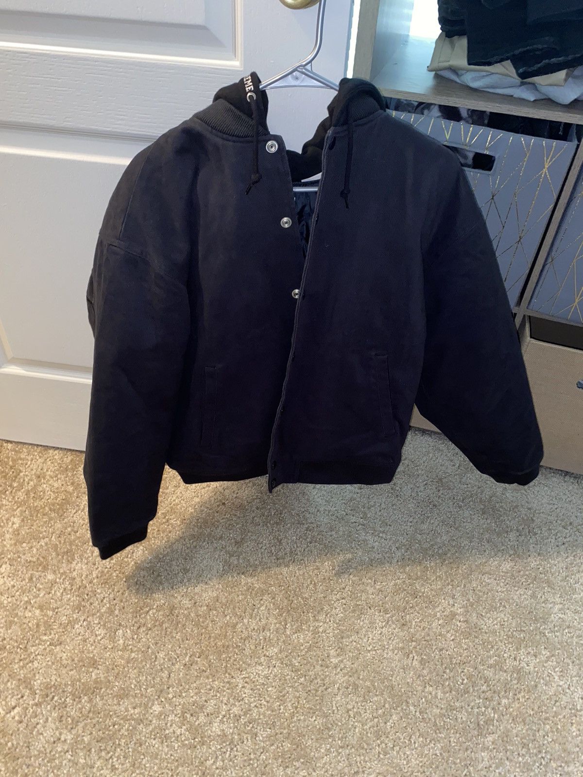 Supreme Supreme Hooded Twill Varsity Jacket | Grailed