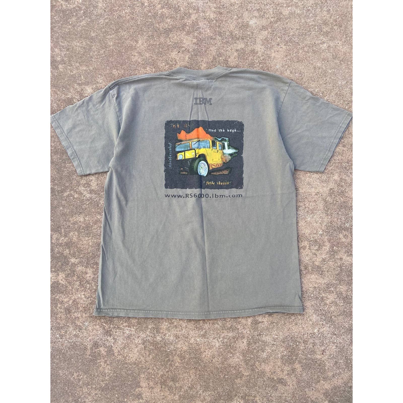 Vintage Y2K IBM Computers Brown T-Shirt Microsoft Apple XL