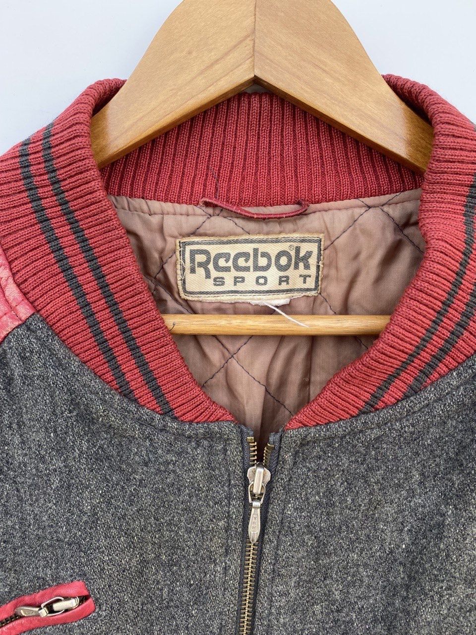 Reebok Vintage 90s Reebok Embroidery Leather Varsity Jacket Size US L / EU 52-54 / 3 - 9 Thumbnail