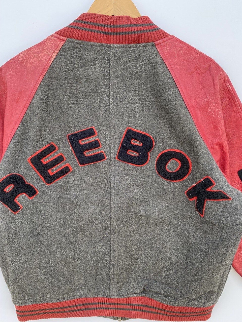 Reebok Vintage 90s Reebok Embroidery Leather Varsity Jacket Size US L / EU 52-54 / 3 - 4 Thumbnail