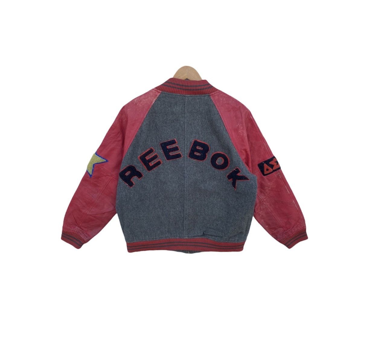 Reebok Vintage 90s Reebok Embroidery Leather Varsity Jacket Size US L / EU 52-54 / 3 - 1 Thumbnail