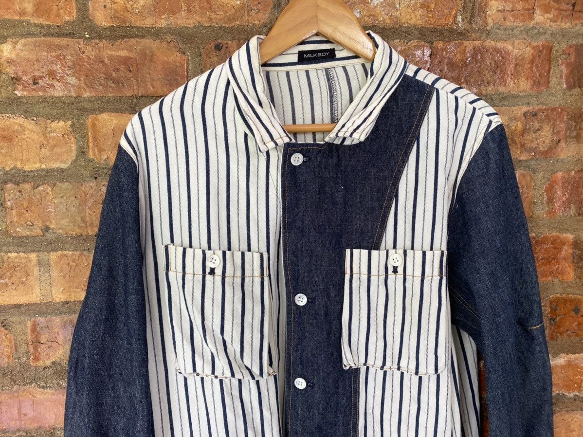 Japanese Brand RARE!! 90s MILKBOY rebuild double collar hybrid light jacket Size US L / EU 52-54 / 3 - 3 Thumbnail