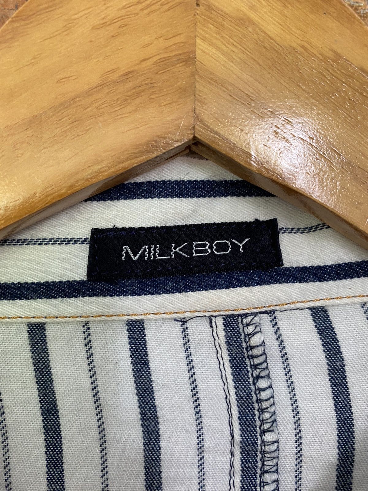 Japanese Brand RARE!! 90s MILKBOY rebuild double collar hybrid light jacket Size US L / EU 52-54 / 3 - 12 Thumbnail
