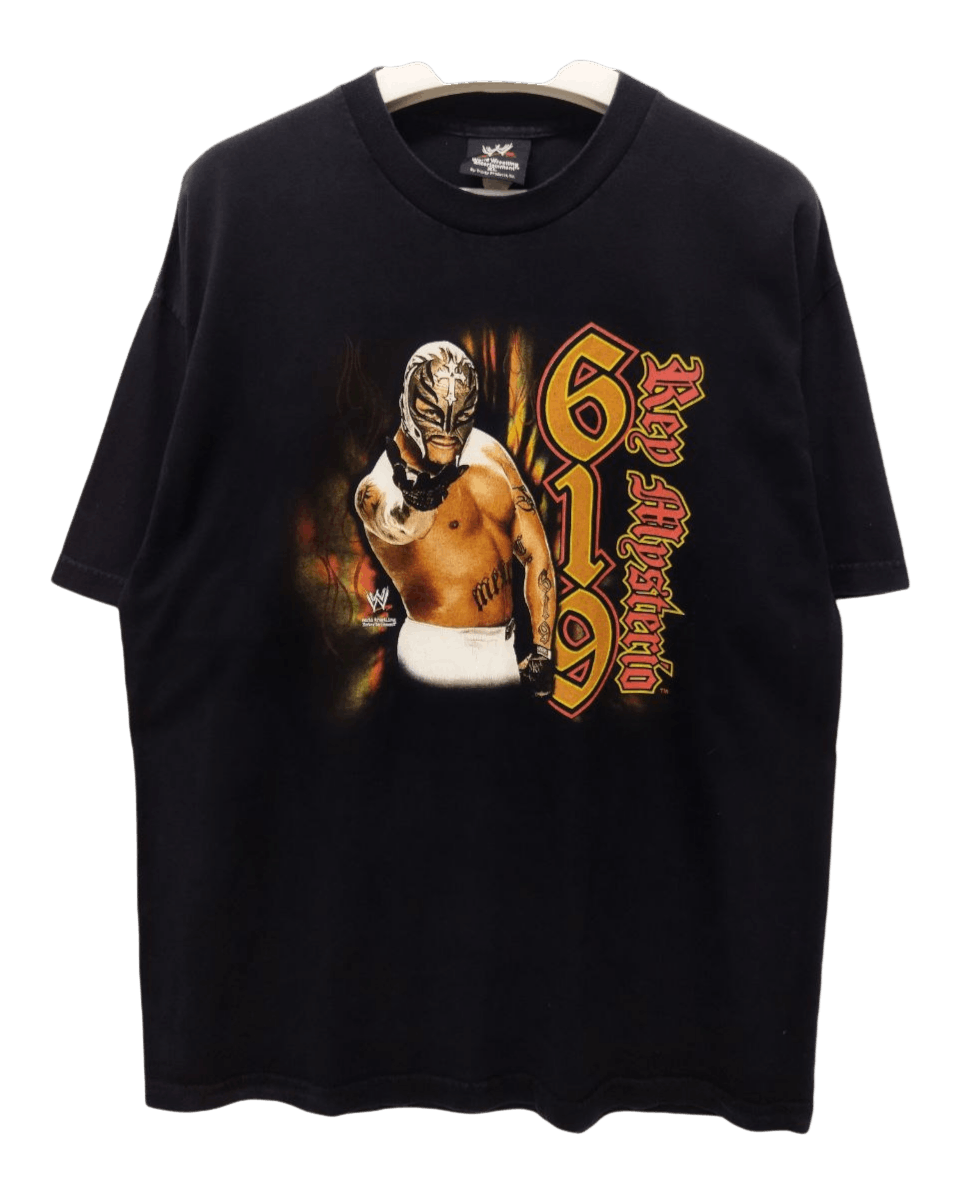 image of Vintage Wwe Rey Mysterio 619 Tshirt in Black, Men's (Size XL)