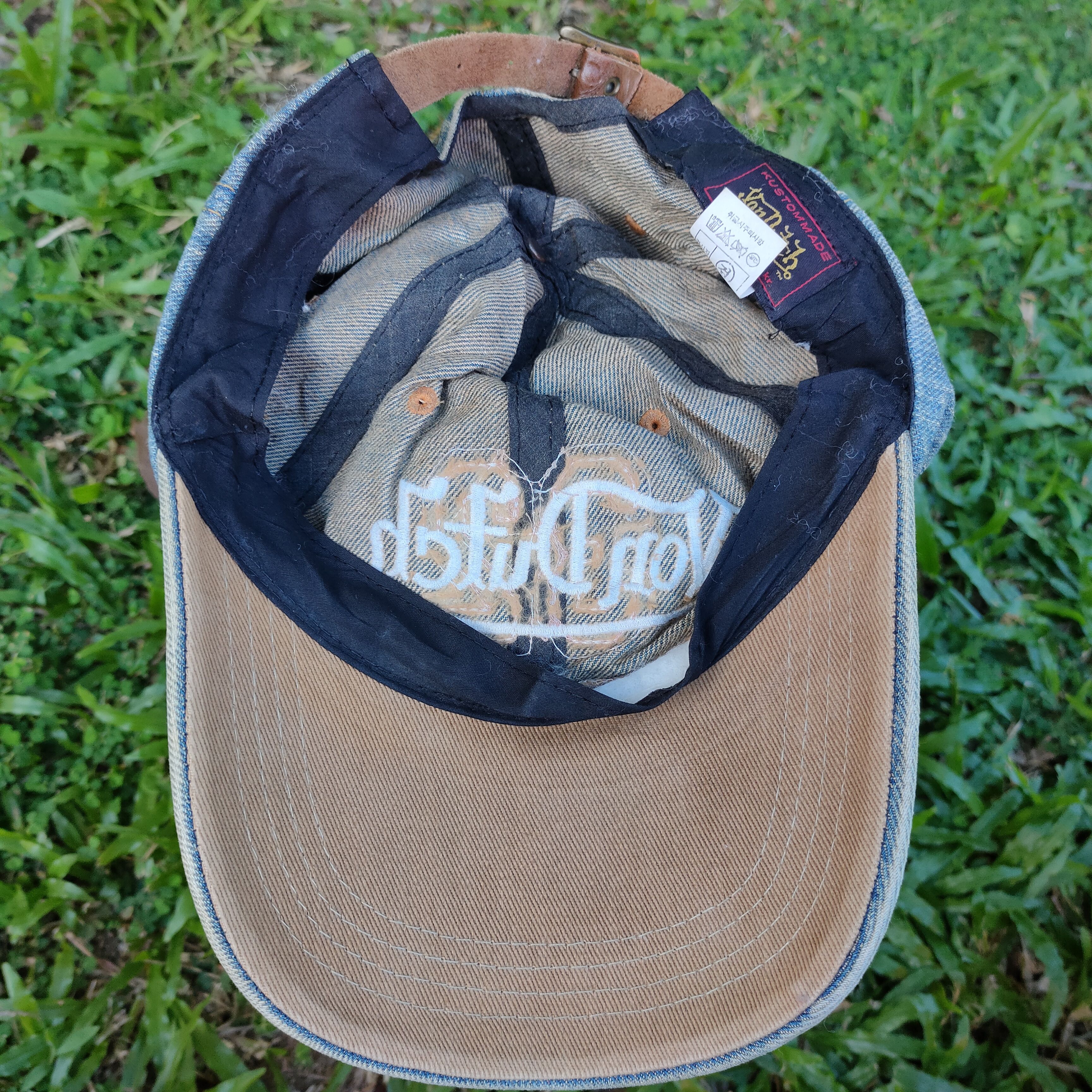 Von Dutch Vintage VON DUTCH DENIM Embroidery Cap Leather Adjustable Size ONE SIZE - 7 Thumbnail