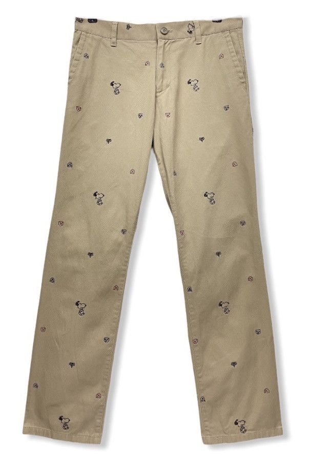 image of FyeMichel Klein x Peanuts All Over Embroidery Chino Pants in Light Brown, Men's (Size 30)