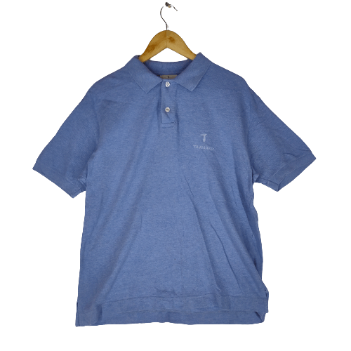 Trussardi TRUSSARDI Made in ITALY Embroidery Logo Spellout Polo Shirt Size US L / EU 52-54 / 3 - 1 Thumbnail