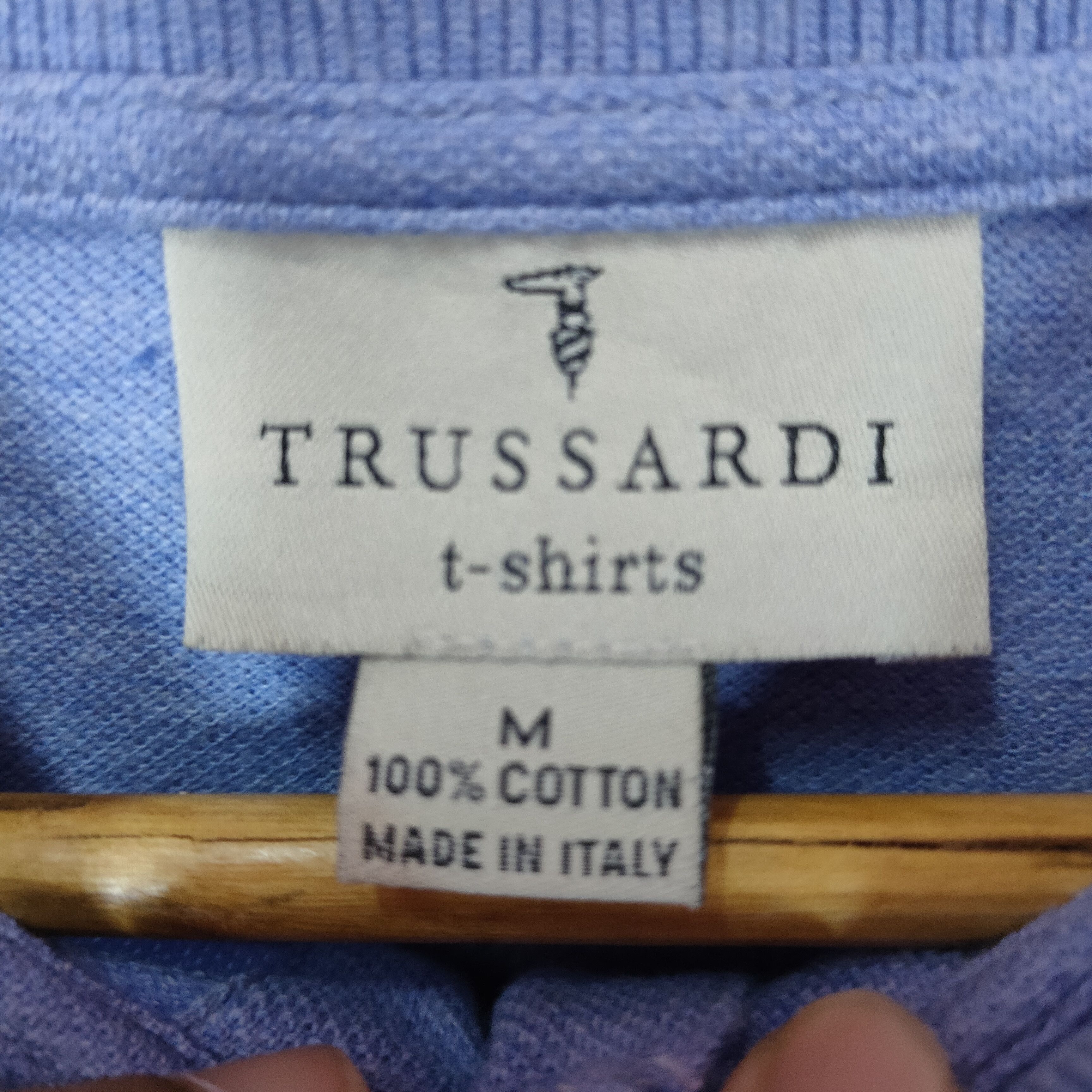 Trussardi TRUSSARDI Made in ITALY Embroidery Logo Spellout Polo Shirt Size US L / EU 52-54 / 3 - 3 Thumbnail