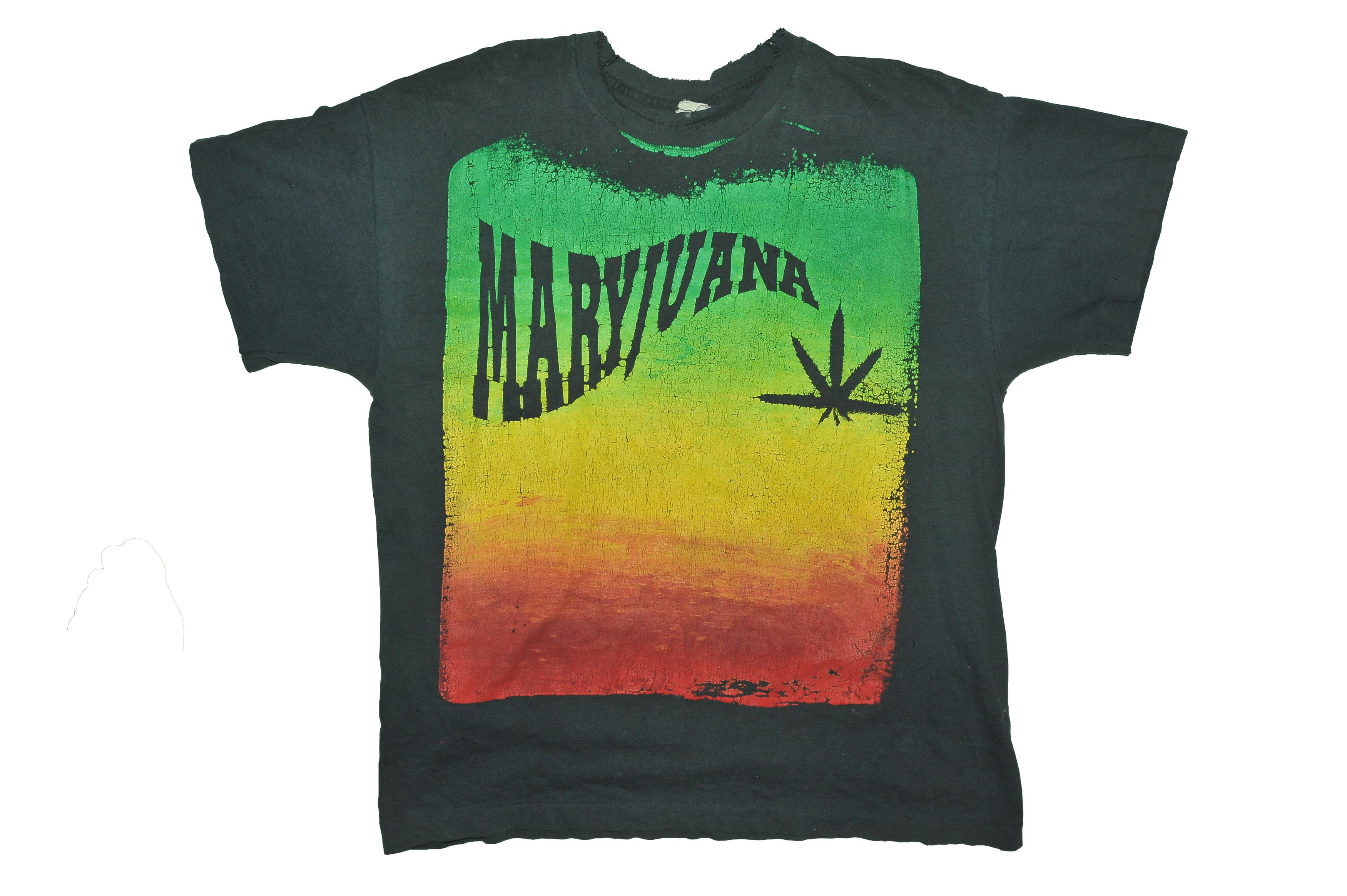 Vintage Vintage 90s Marijuana T-shirt Size US L / EU 52-54 / 3 - 1 Thumbnail