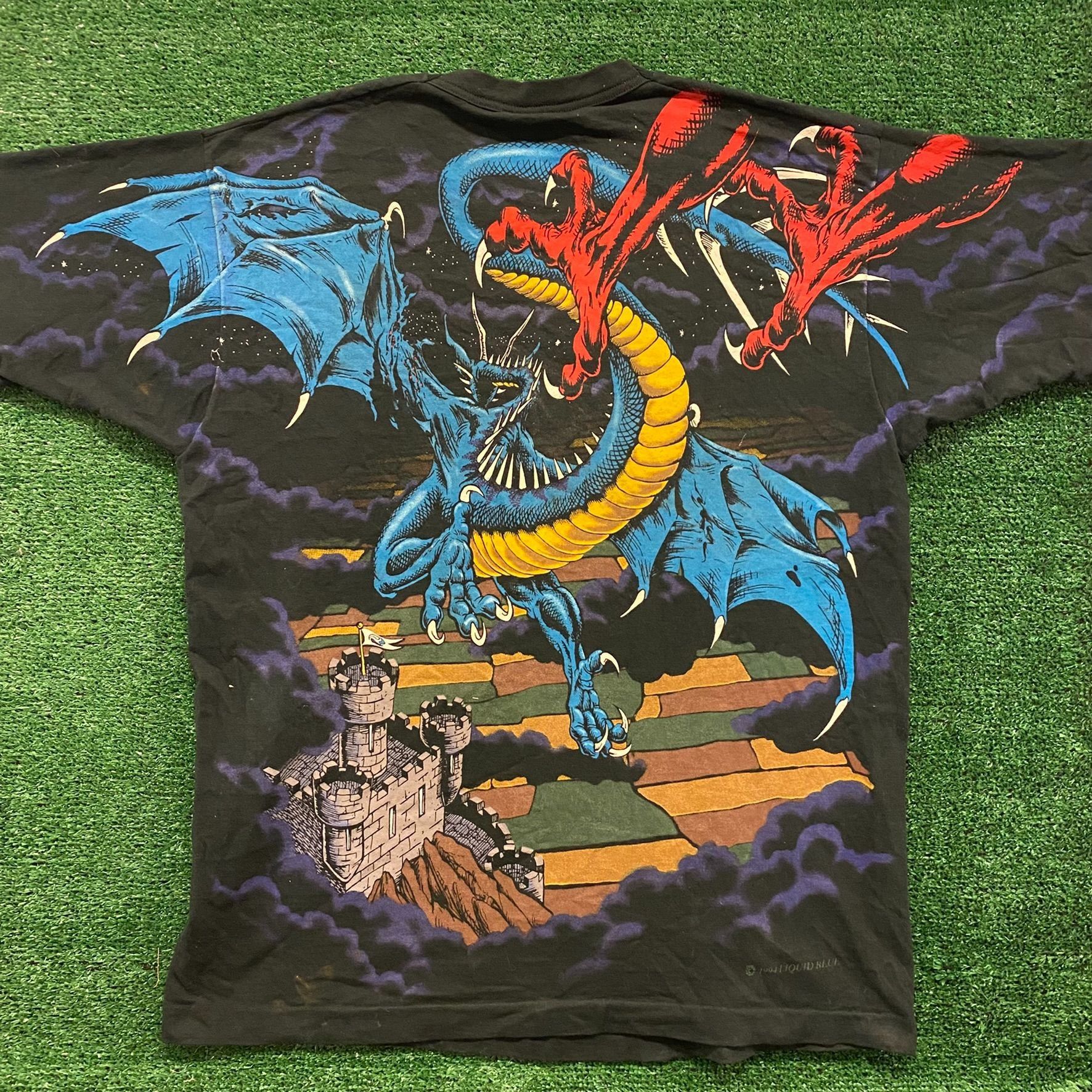 Liquid Blue Liquid Blue Dragon Fight Vintage 90s T-Shirt Size US XL / EU 56 / 4 - 4 Thumbnail