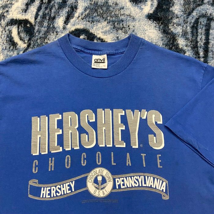 HERSHEY'S Advertising Sweatshirt, Men's Size Medium unclear black type Vintage Second Hand