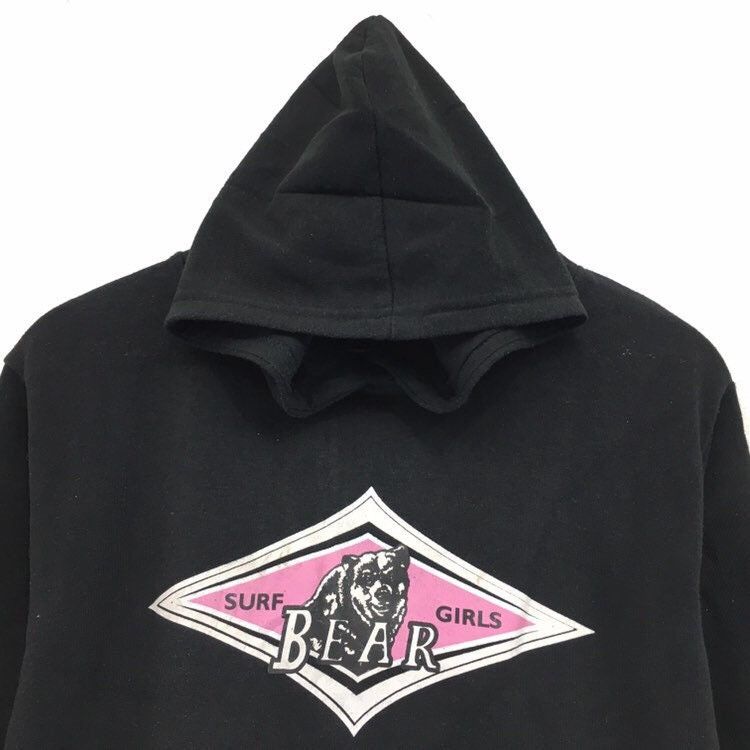Bear Surf Girl Hoodie Sweatshirt Big Logo Spell Out Pullover