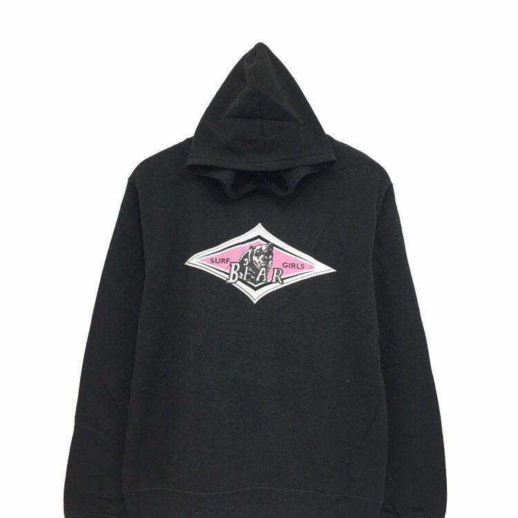 Bear Surf Girl Hoodie Sweatshirt Big Logo Spell Out Pullover